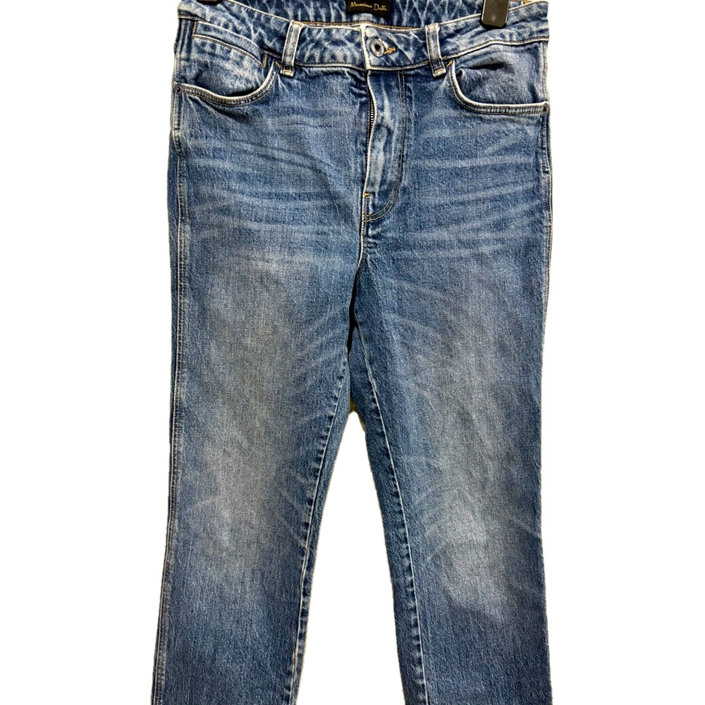 Massimo Dutti Straight Leg Mid Rise Denim Blue Jeans Women’s Size 6
